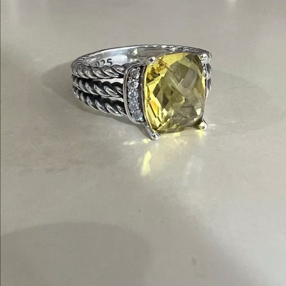 David Yurman petite Wheaton ring size 5.5 lemon citrine